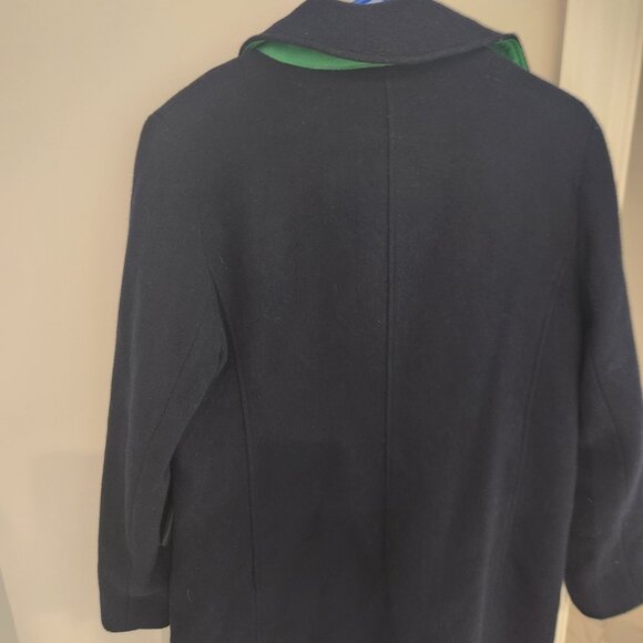 J. Crew Factory women's double breast navy blue wool coat size 10 - Picture 8 of 10